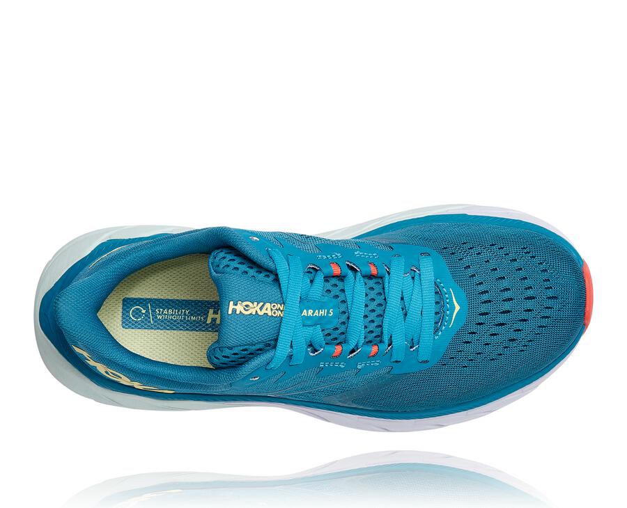 Hoka One One Løbesko Dame - Arahi 5 - Blå/Hvide - 301784UMN